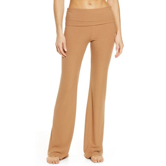 Skims Soft Fold Over Lounge Pants Pull on Ribbed Flare Leg Cozy Comfy Stretch 4X - Picture 1 of 7